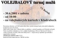 Pozvánka na turnaj do Kladrub